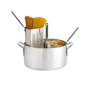32Qt Heavy Duty 6Mm Aluminum Stock Pot, With Four Inserts