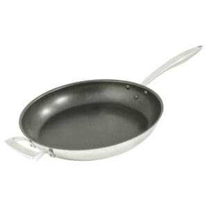 12.5 inch Stainless Steel Non Stick Induction Fry Pan, With Helper Handle