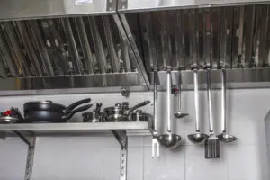 Ventilation in a restaurant kitchen.